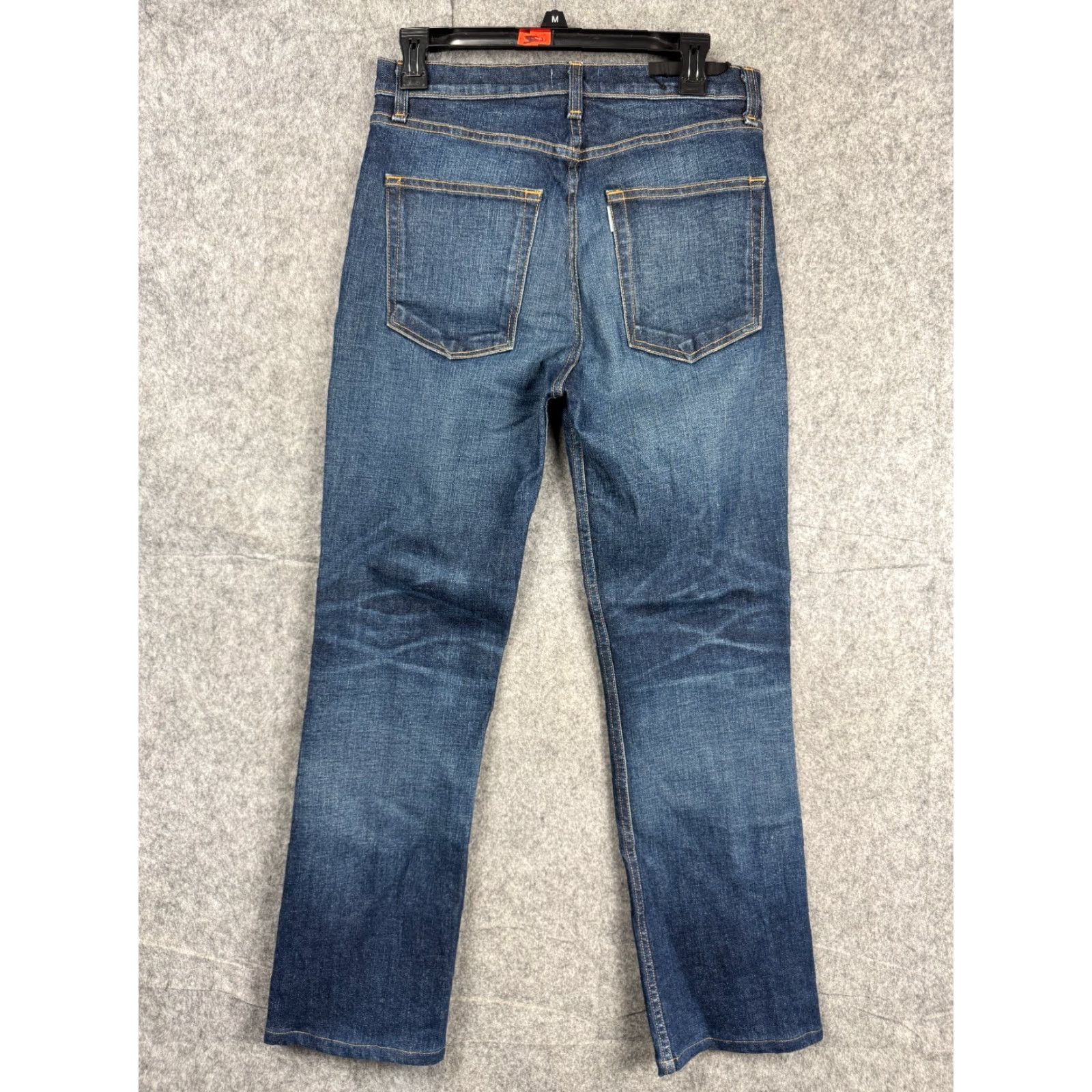 Vintage ASKK NY Jeans Women's 30 x 28 Denim Blue High-Rise Stretch Wide-Leg Regular 5-Pocket City Classic Minimal Designer Made USA Jeans Size 30" / US 8 / IT 44 - 2 Thumbnail