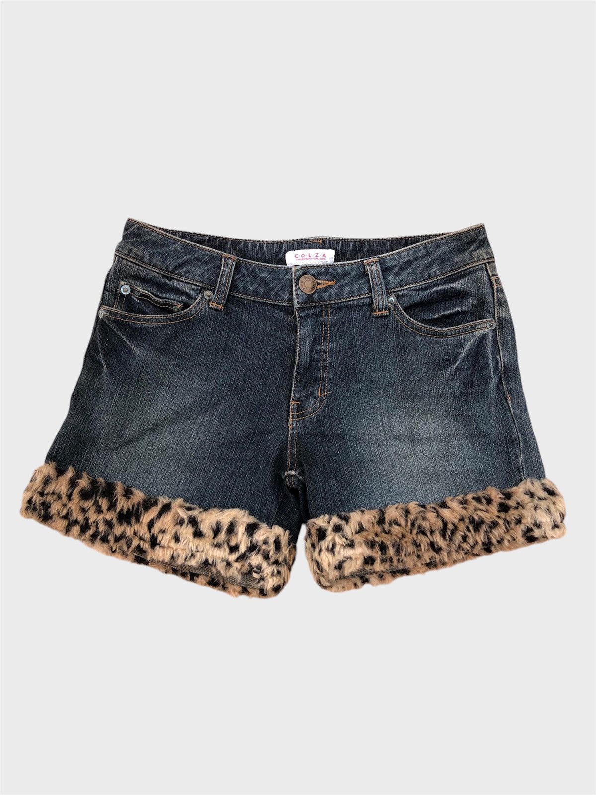 Vintage Colza Japanese Brand Y2k Leopard Fur Faux Sexy Hotpants Size 31" - 1 Thumbnail
