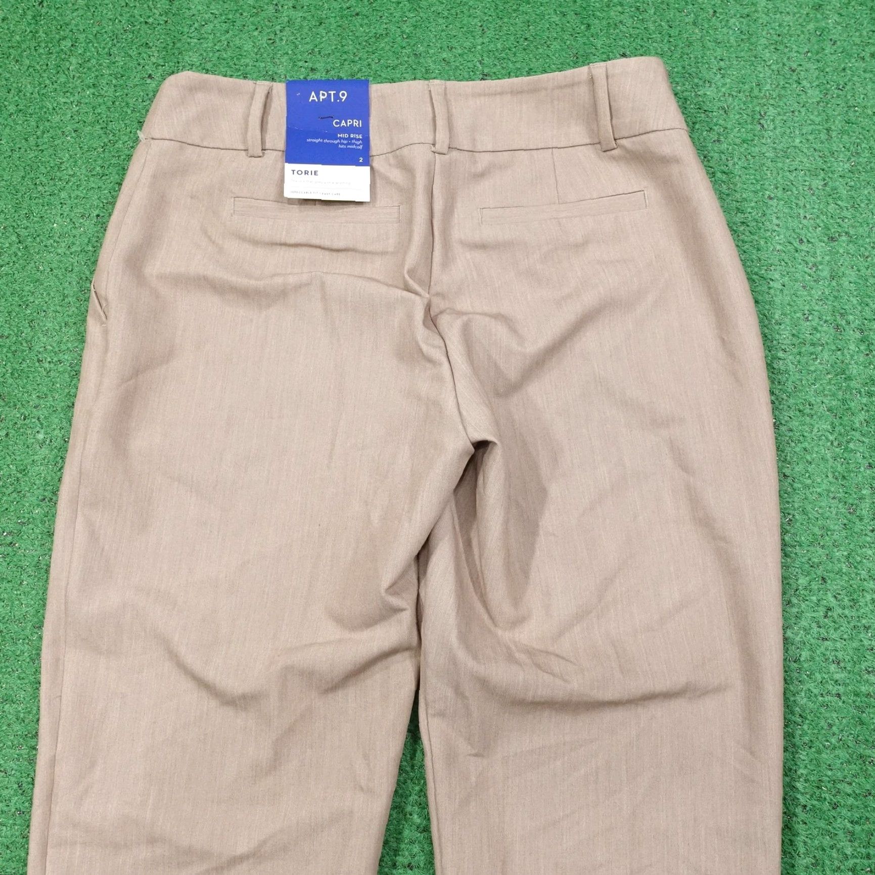 Apt. 9 APT.9 Capri Pants Size 2 Taupe Heather Torie Mid Rise Stretch Business Office Womens Size 26" / US 2 / IT 38 - 6 Thumbnail
