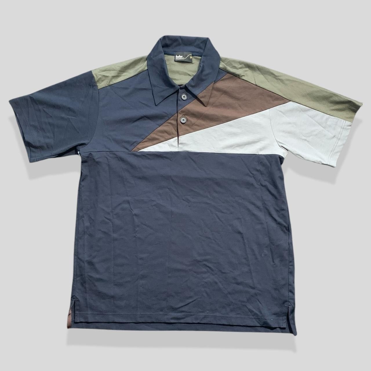 Kolor KOLOR navy panelled polo shirt Size US XL / EU 56 / 4 - 1 Thumbnail