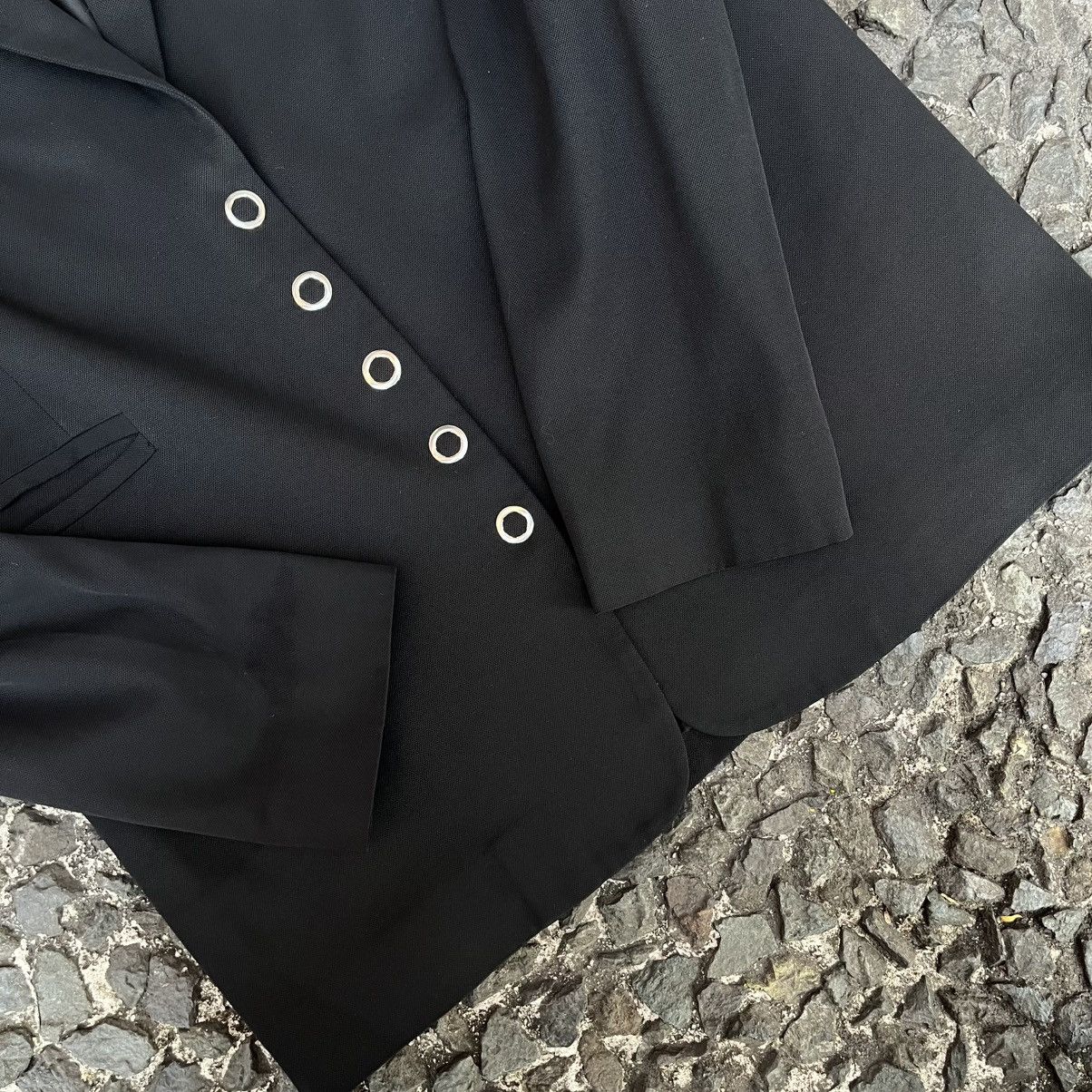 Just Cavalli Just Cavalli Piqué Snap-Front Tailored Jacket Size M / US 6-8 / IT 42-44 - 7 Thumbnail