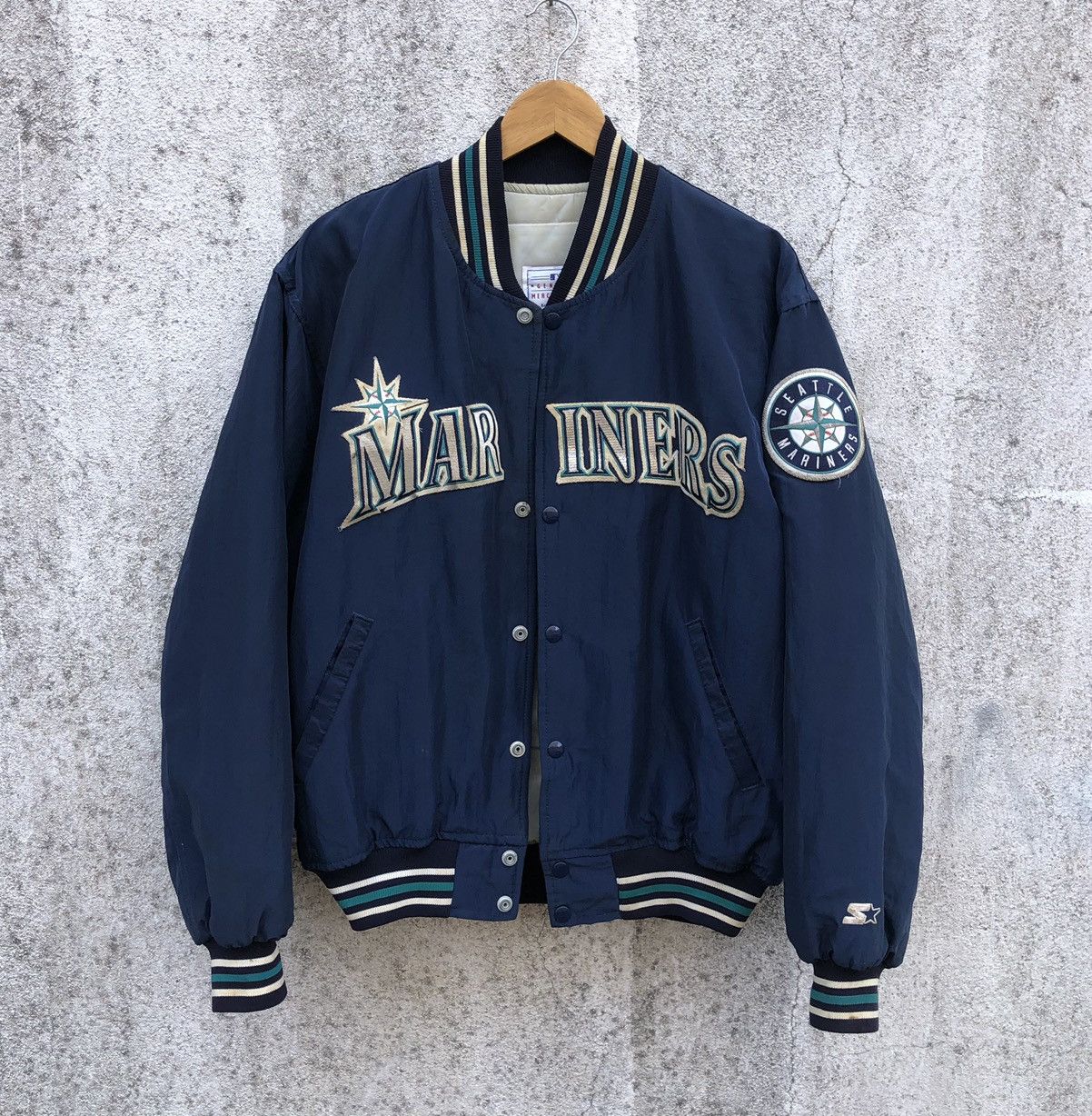 Vintage VTG 80s Seattle Mariners Diamond Collection Starter Jacket Size US L / EU 52-54 / 3 - 3 Thumbnail