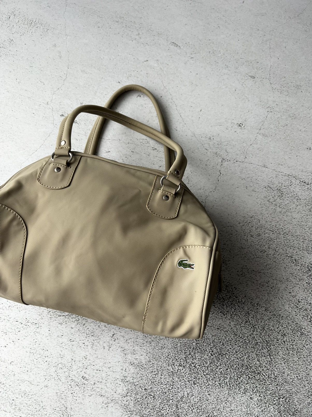 Lacoste 🐊Y2K Lacoste Vintage Bowling Bag Beige Green Croc 2000s Size ONE SIZE - 3 Thumbnail