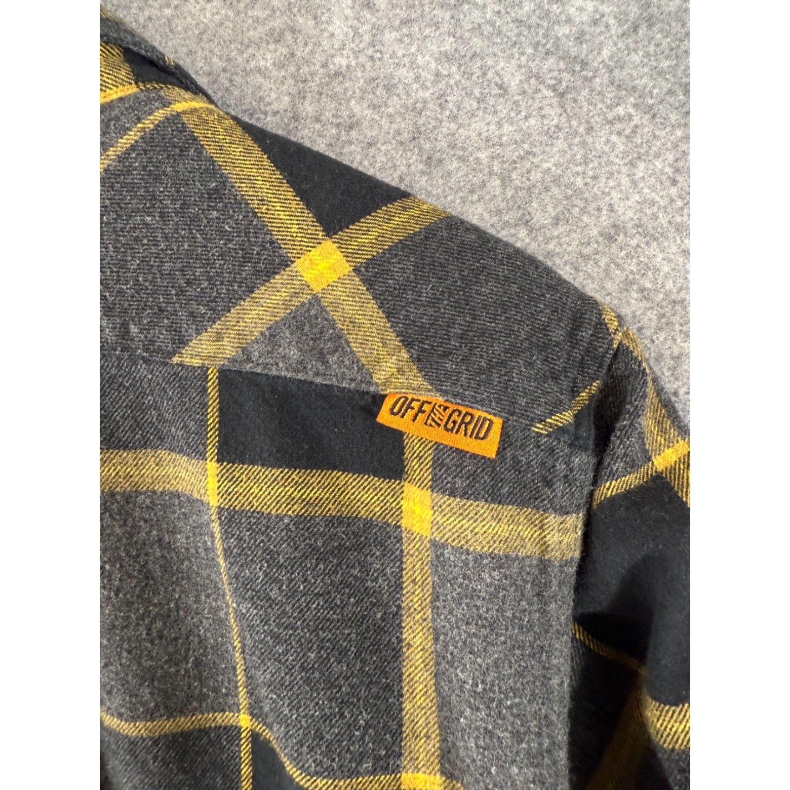 Vintage VINTAGE Off The Grid Shirt Mens L Gray Yellow Plaid Destroyer Flannel Long Sleeve Size US L / EU 52-54 / 3 - 7 Thumbnail