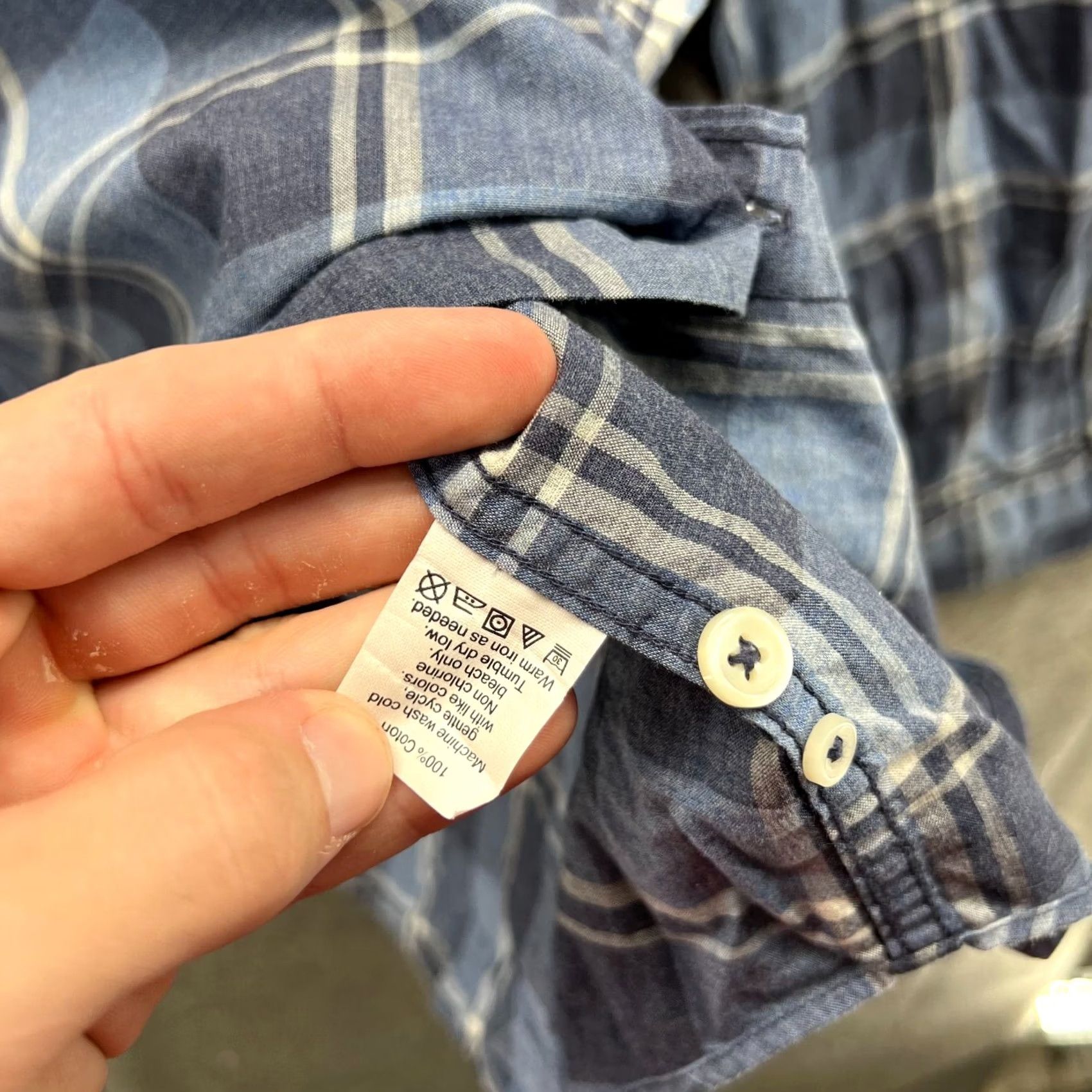 J.Crew VINTAGE J.CREW Shirt Mens Large Blue Plaid Button-Down Preppy Cotton Size 42R - 6 Thumbnail