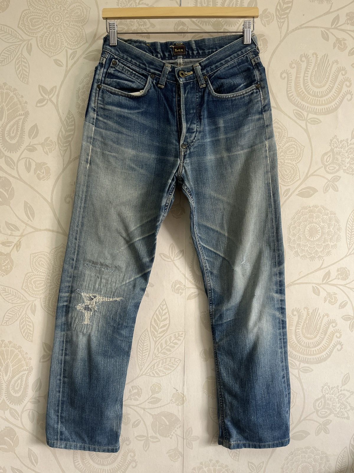 Japanese Brand × Lee × Vintage Vintage 1980s Redline Selvedge Lee Distressed Denim Size 28" / US 6 / IT 42 - 23 Thumbnail