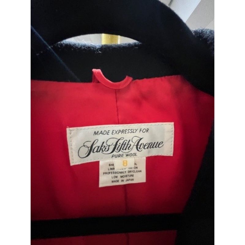 Saks Fifth Avenue Sak's Fifth Avenue Red Wool Jacket Size M / US 6-8 / IT 42-44 - 2 Thumbnail