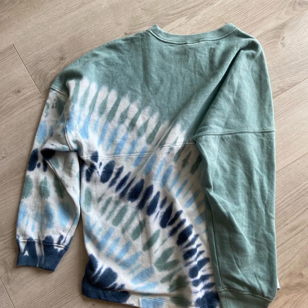 Designer Victoria's Secret Green Blue Tie Dye Pullover Crew Sweater Size M / US 6-8 / IT 42-44 - 5 Thumbnail