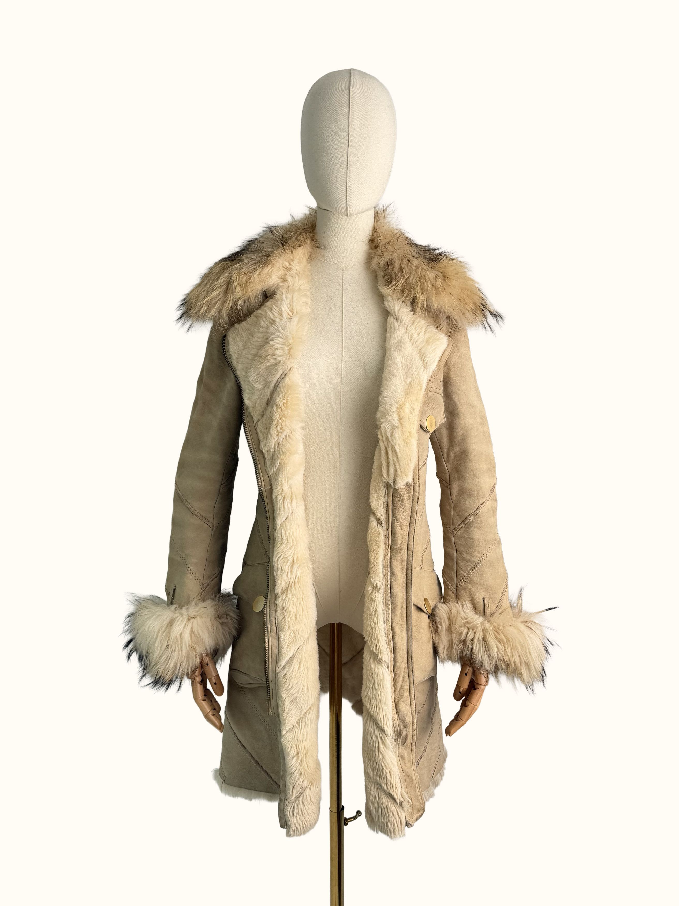 Vintage Vintage Real Sheepskin Coat Shearling Hooded Leather Coat Size M / US 6-8 / IT 42-44 - 3 Thumbnail
