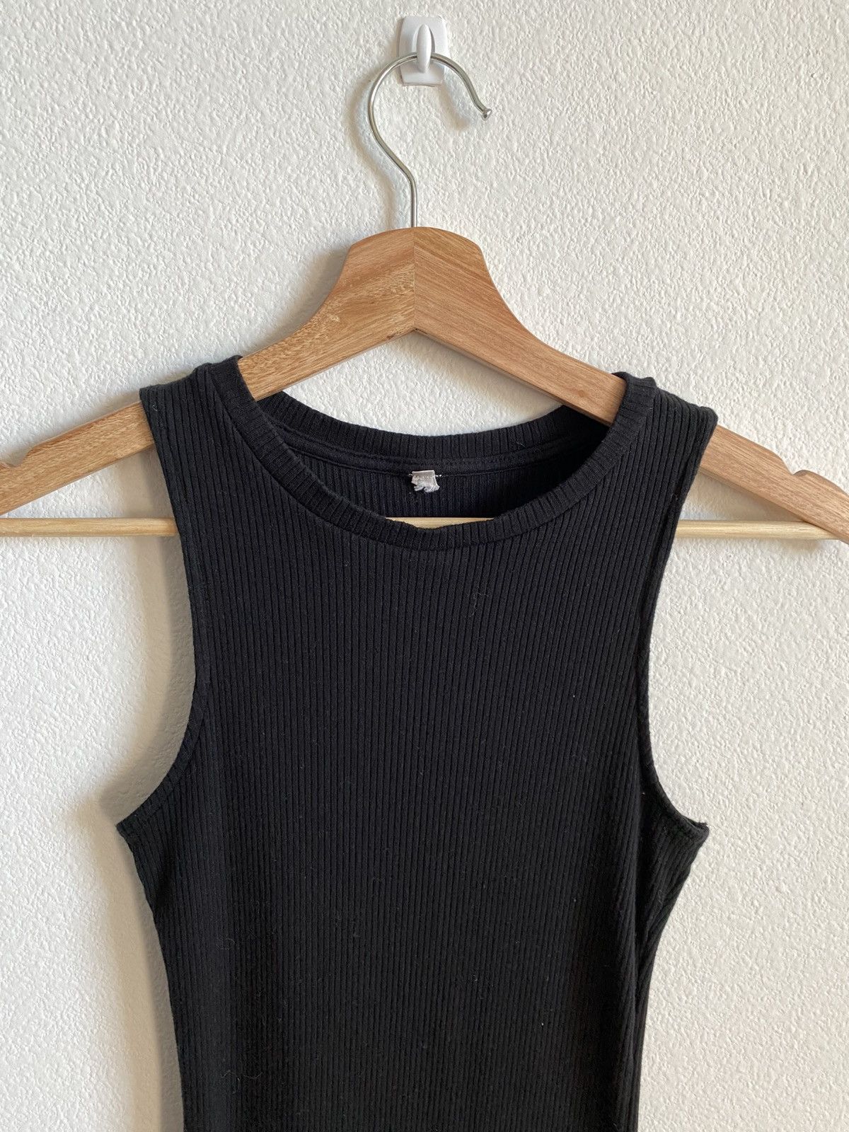 Other Black Maxi Ribbed Knit Body Dress Size M / US 6-8 / IT 42-44 - 3 Thumbnail
