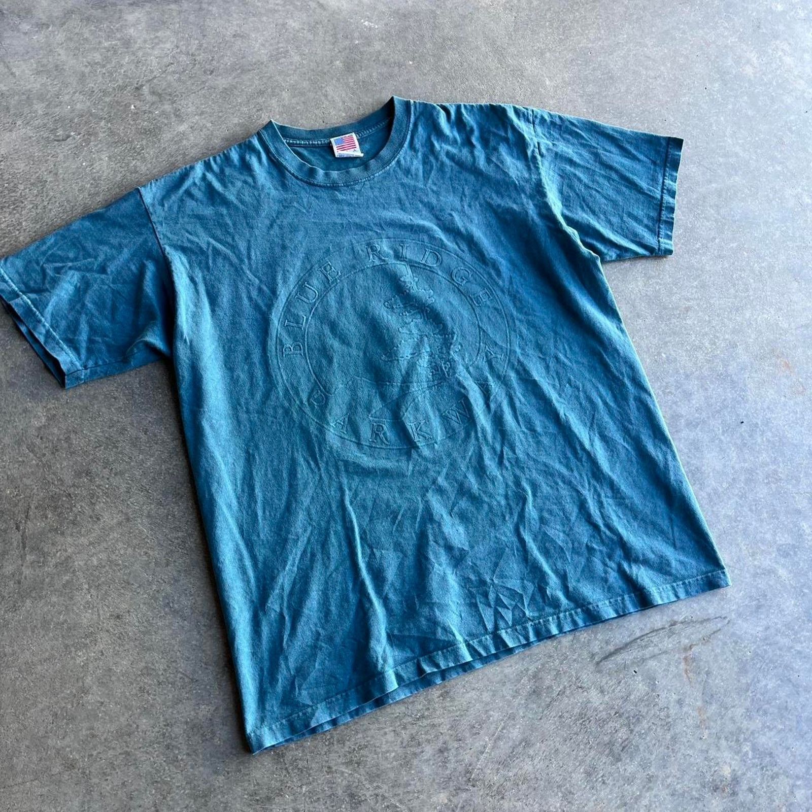 Vintage Vintage 90s usa embroidered tee Size US L / EU 52-54 / 3 - 4 Thumbnail