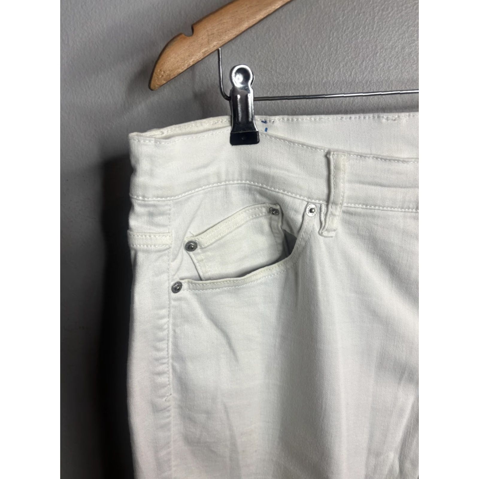 Denime Mugsy Jeans Mens 38x32 White Stretch Straight Denim Pants FLX8NOW Size US 38 / EU 54 - 2 Thumbnail