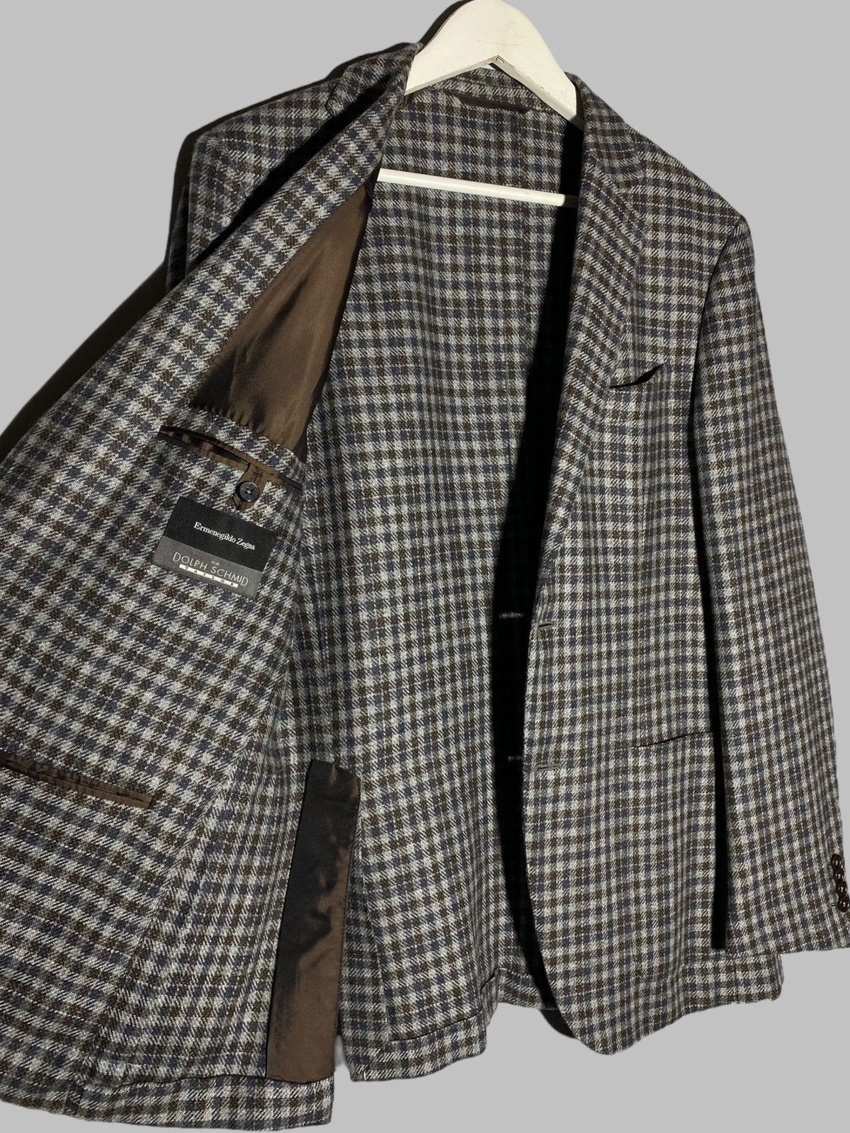 Ermenegildo Zegna Ermenegildo Zegna Soft-Constructed Checked Cashmere Blazer Size 48R - 14 Thumbnail