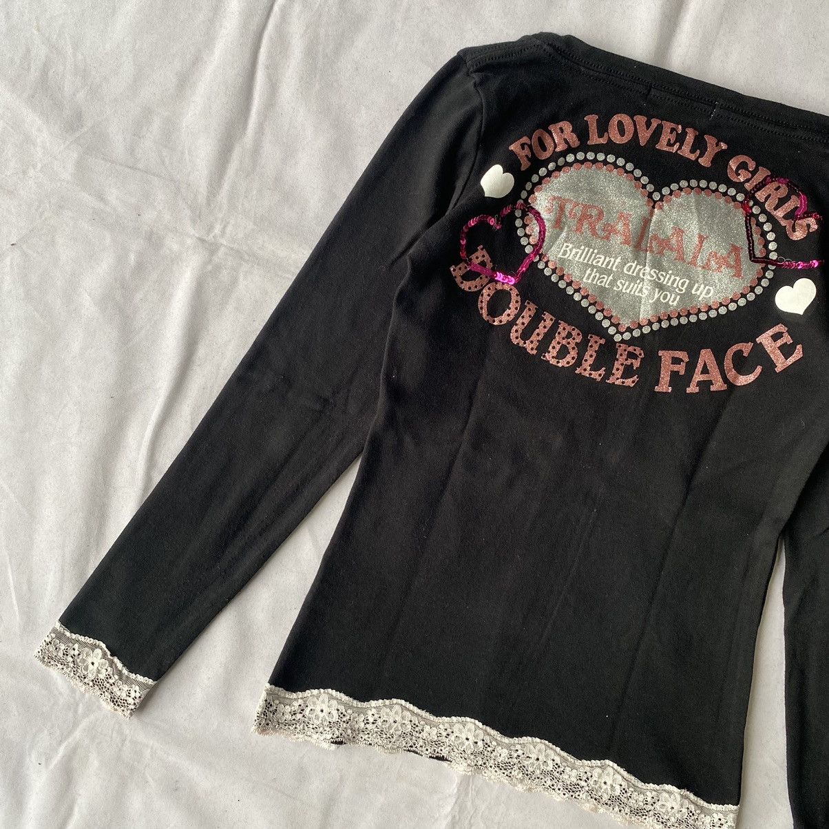 Hysteric Glamour × If Six Was Nine × Japanese Brand Y2K Heart Girl Pink Sequin Lace Trimmed Harajuku Style Tees Size S / US 4 / IT 40 - 11 Thumbnail