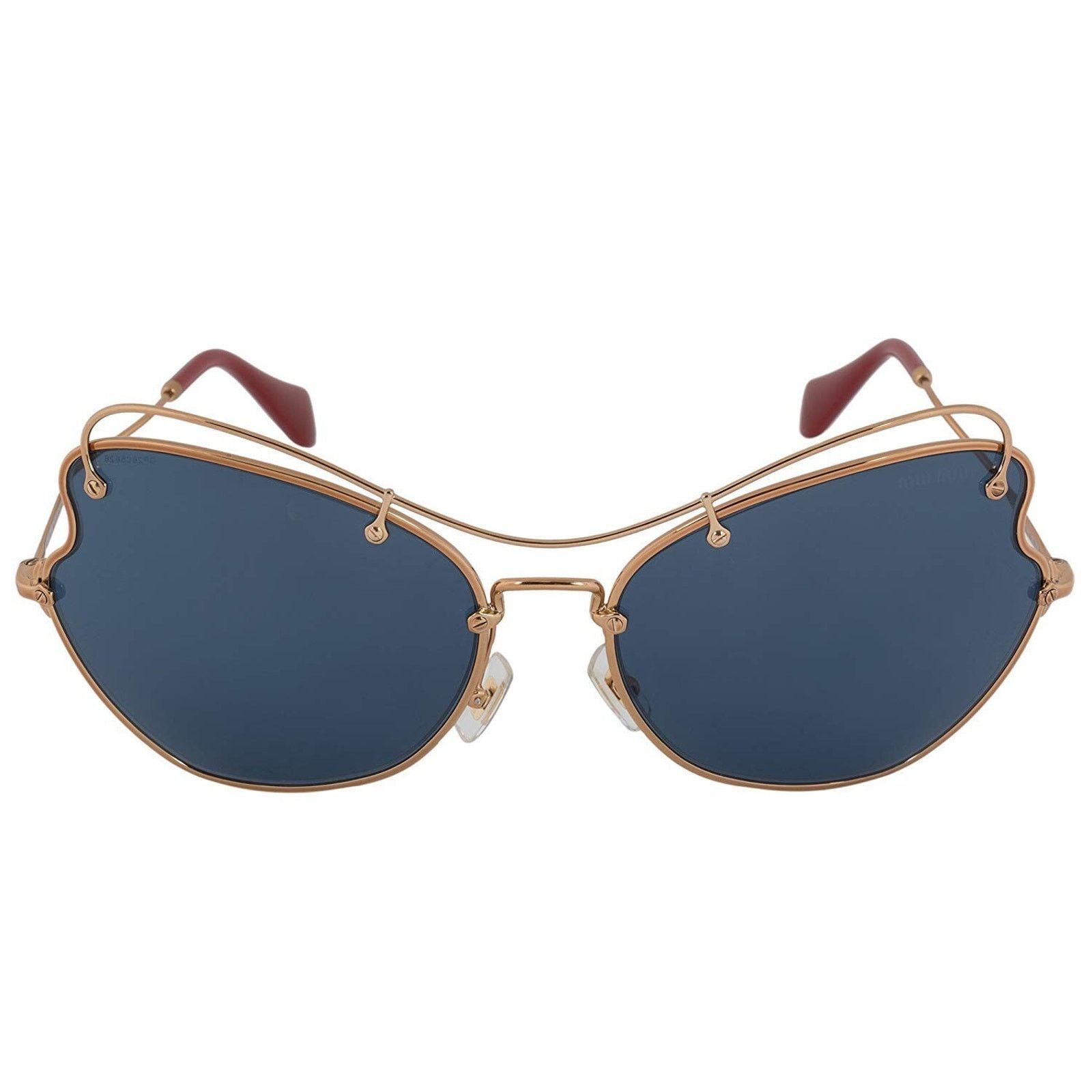 Miu Miu Miu Miu Cat Eye Sunglasses Gold Frame Blue Lens MU56RS7OE1V1 Size ONE SIZE - 1 Thumbnail