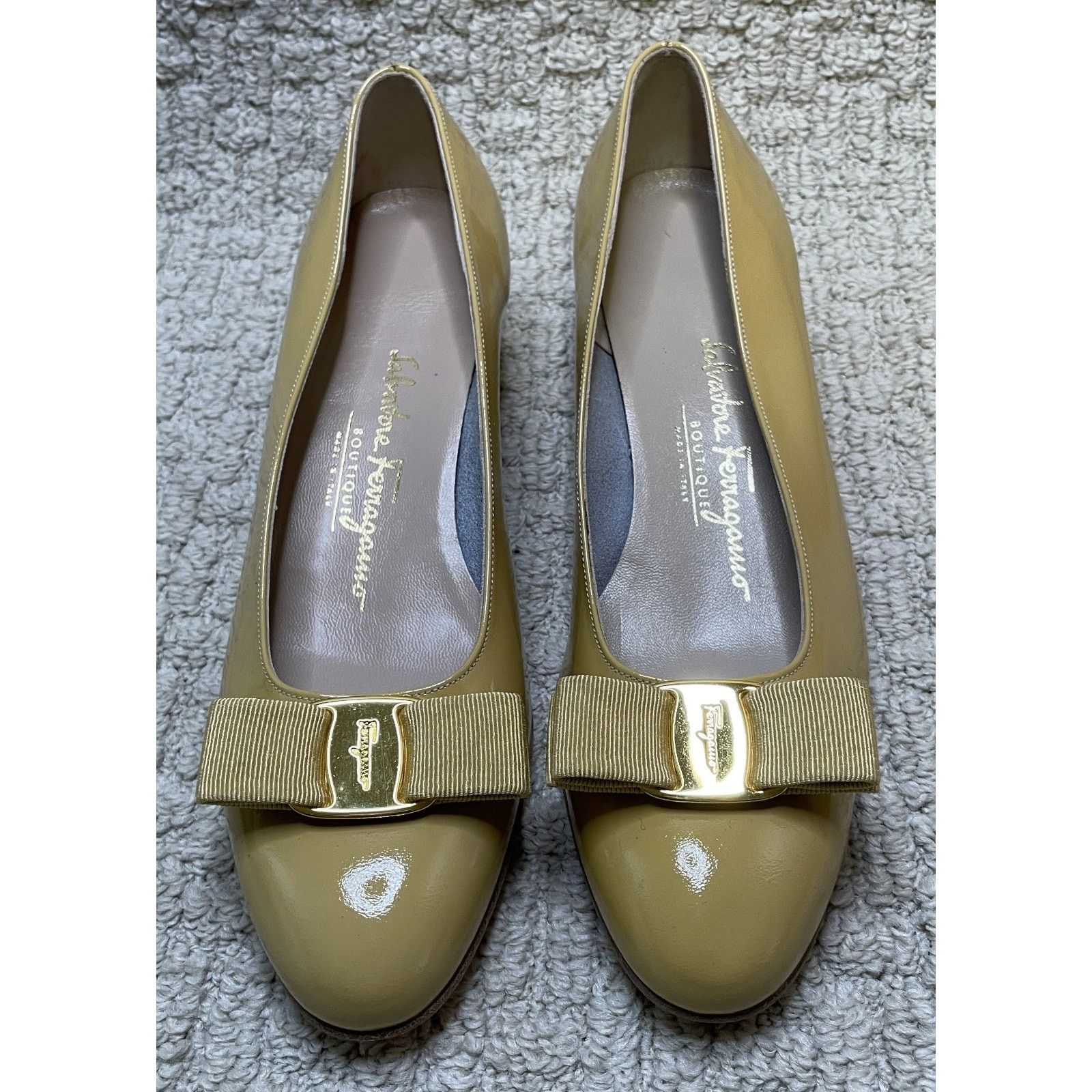Salvatore Ferragamo Salvatore Ferragamo Pumps Womens 8 C Yellow Patent Leather Size US 8 / IT 38 - 10 Thumbnail