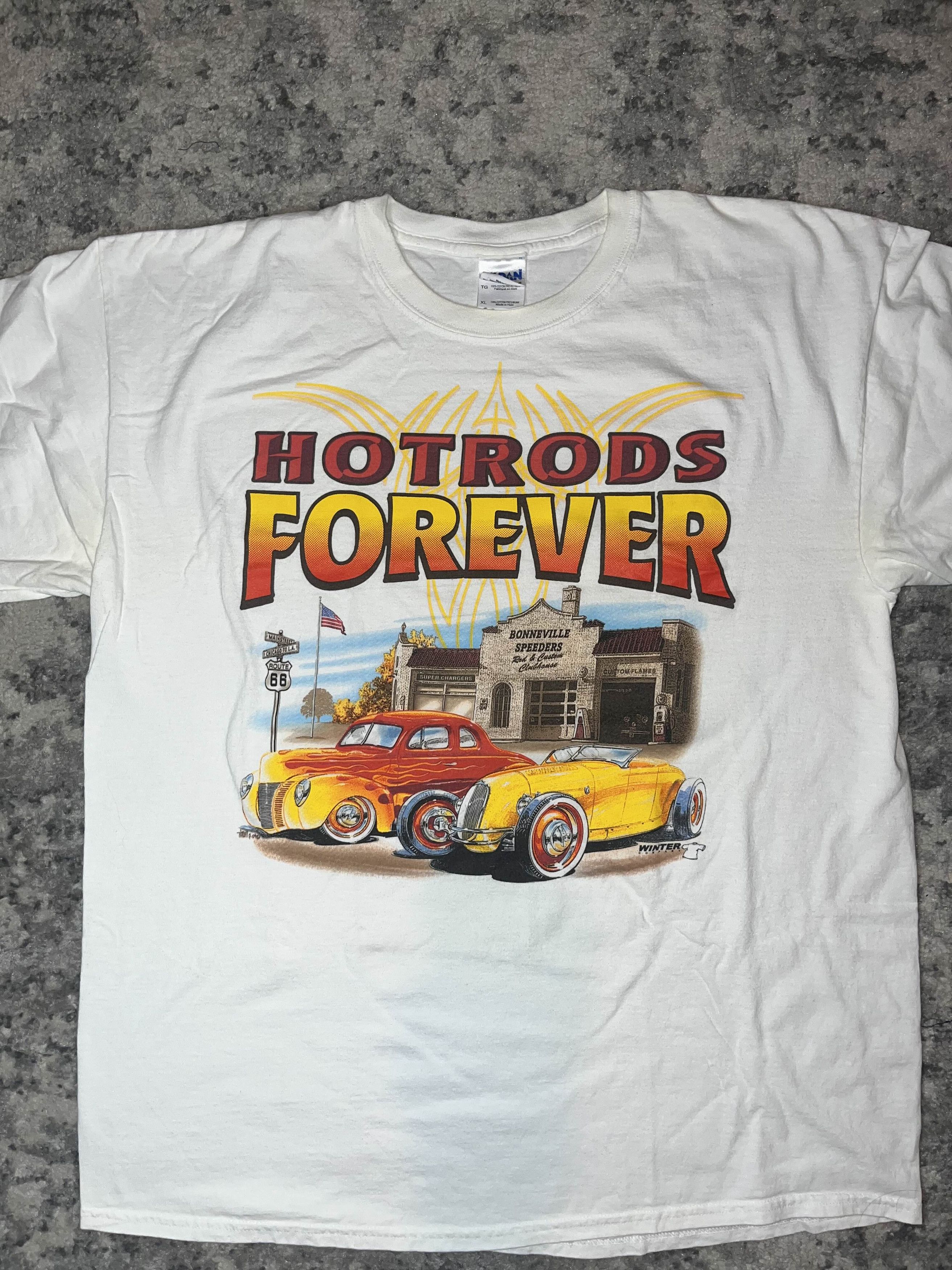 Vintage 90s Hotrods Forever Car Shirt Size US XL / EU 56 / 4 - 2 Thumbnail