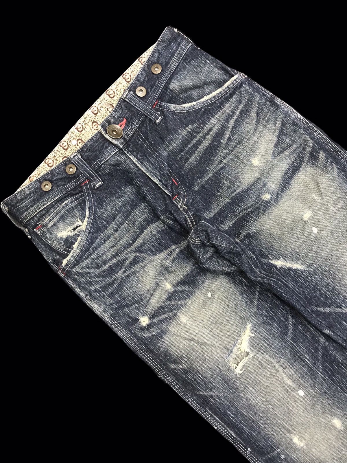 Edwin 💥FLARE💥ARCHIVAL EDWIN PAINT SPLATTER DISTRESSED DENIM F255 Size US 30 / EU 46 - 9 Thumbnail