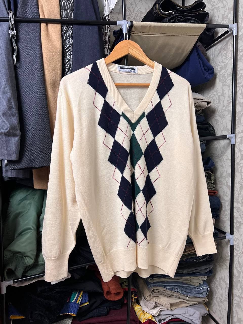Burberry × Vintage Vintage Burberry merino wool sweater knit Size US L / EU 52-54 / 3 - 8 Thumbnail