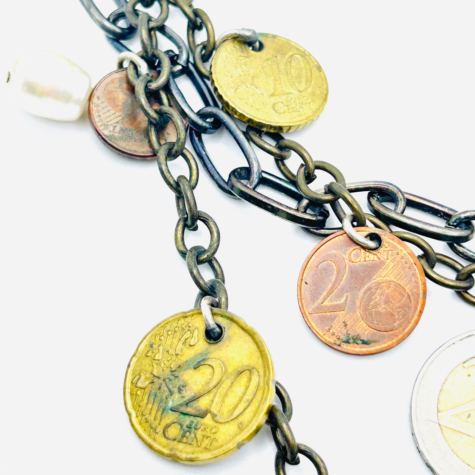 Handmade Vintage Y2K Euro Coin Charm Layered Chain Necklace Size ONE SIZE - 3 Thumbnail