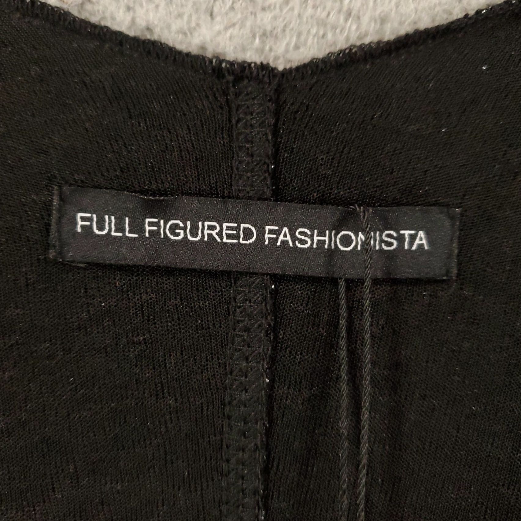 Vintage Full Figured Fashionista Cardigan Womens One Size Plus Black Shimmer NWT New Size ONE SIZE - 5 Thumbnail