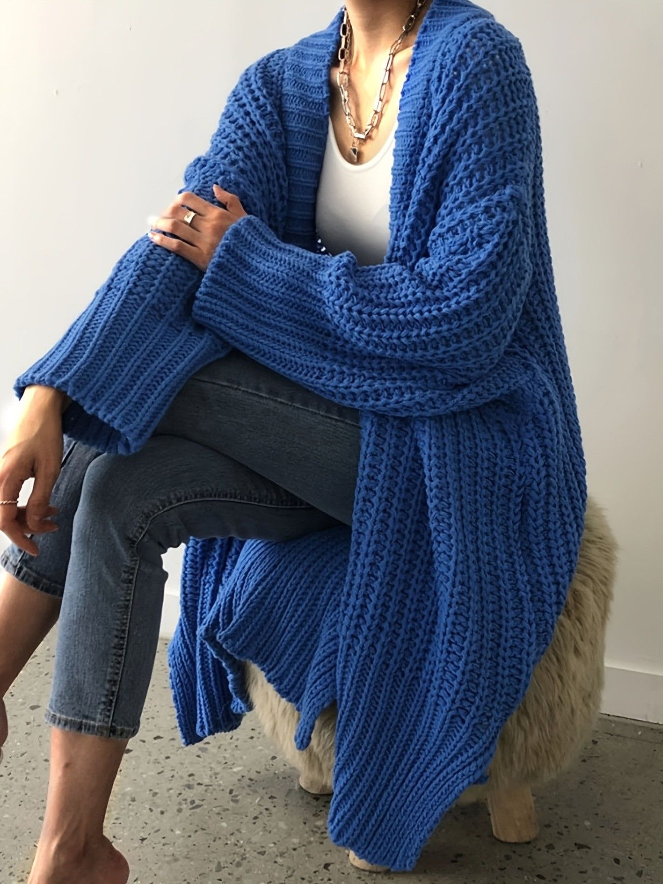 Other Chunky Knit Open Front Cardigan Size XL / US 12-14 / IT 48-50 - 1 Thumbnail