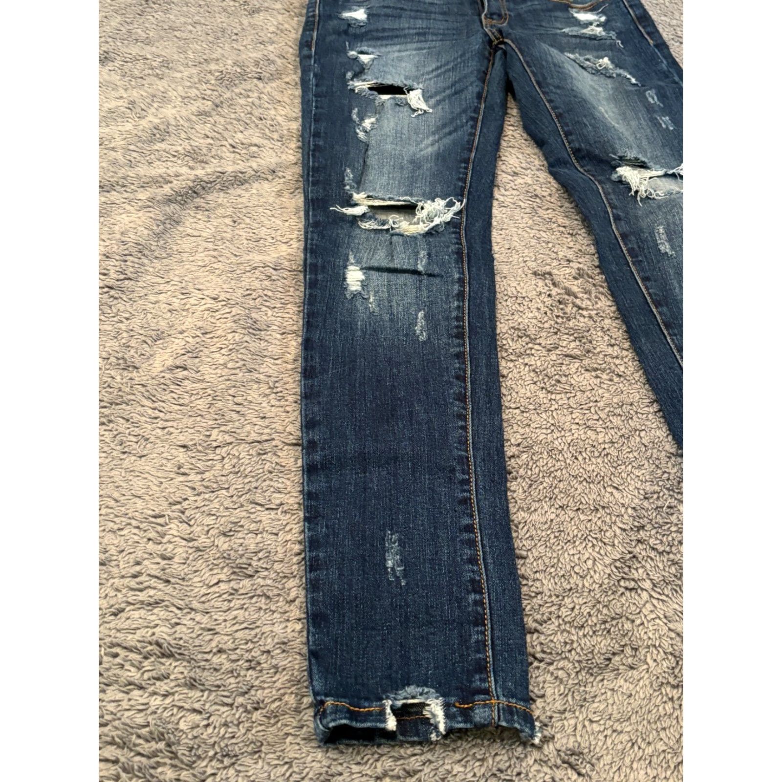 Vintage VINTAGE KanCan Jeans Womens 24/1 Blue Skinny Mid Rise Denim Stretch Frayed Hem Jeans Womens Slim Skinny Jeans 25 Blue Size 42" / US 20 - 3 Thumbnail