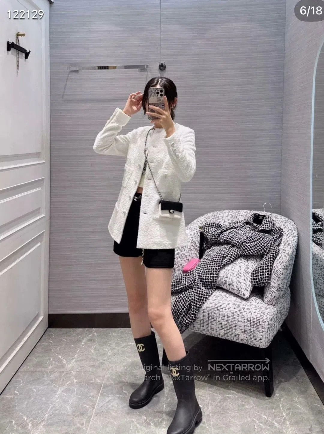 Chanel Chanel 23S Diamond Button Coat. Size M / US 6-8 / IT 42-44 - 7 Thumbnail