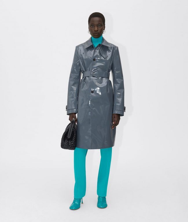 Bottega Veneta o1n1vont1124 Trench Coat in Slate Grey Size XS / US 0-2 / IT 36-38 - 1 Thumbnail