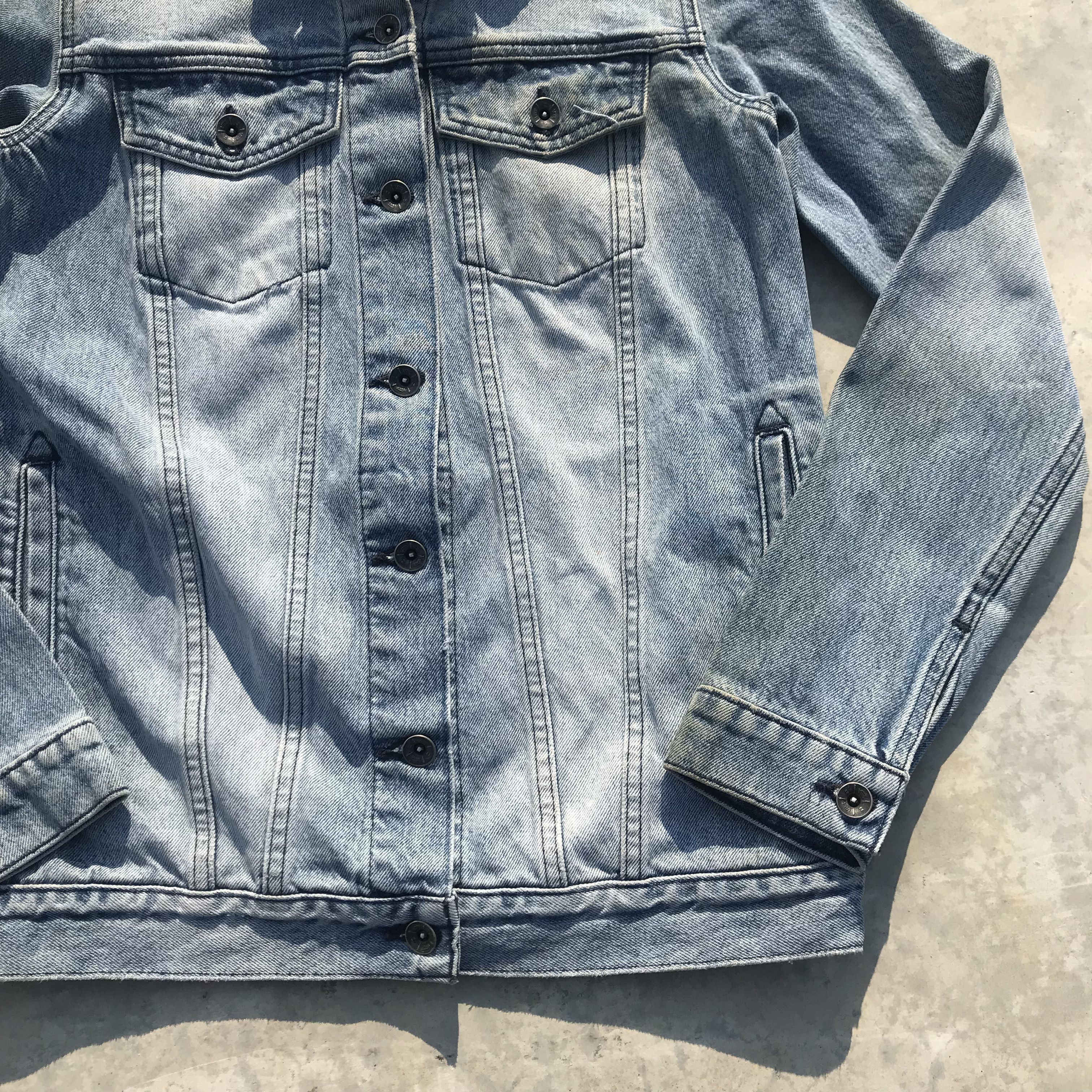 Vans Vintage Vans Trucker jacket blue grey jeans Colar Stripes Size US M / EU 48-50 / 2 - 6 Thumbnail