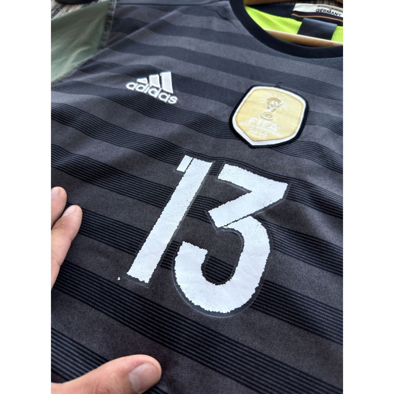 Adidas ADIDAS Germany 2016/17 EURO Away Football Shirt Jersey Thomas Müller L Mens Green Jersey 90s Retro FIFA Fans Size US L / EU 52-54 / 3 - 6 Thumbnail