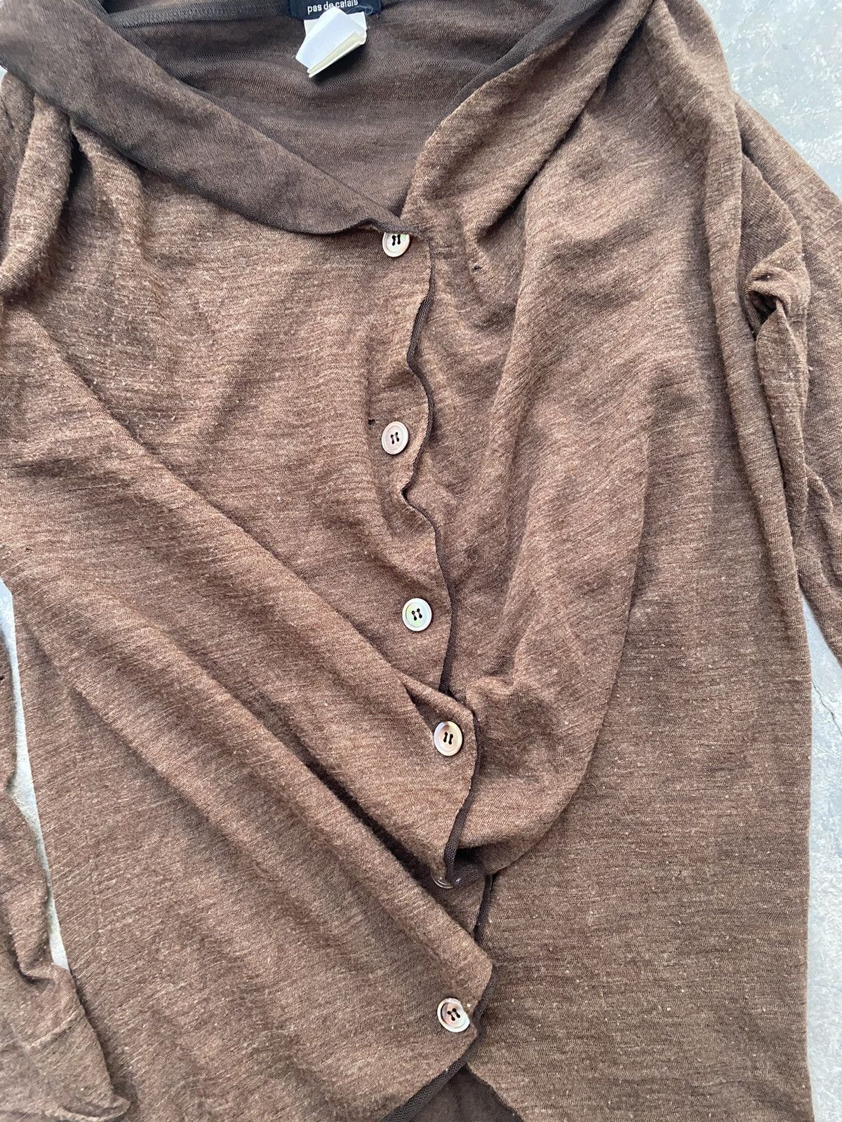 Pas de Calais Distressed Wool Double Layer Cardigan Size S / US 4 / IT 40 - 5 Thumbnail