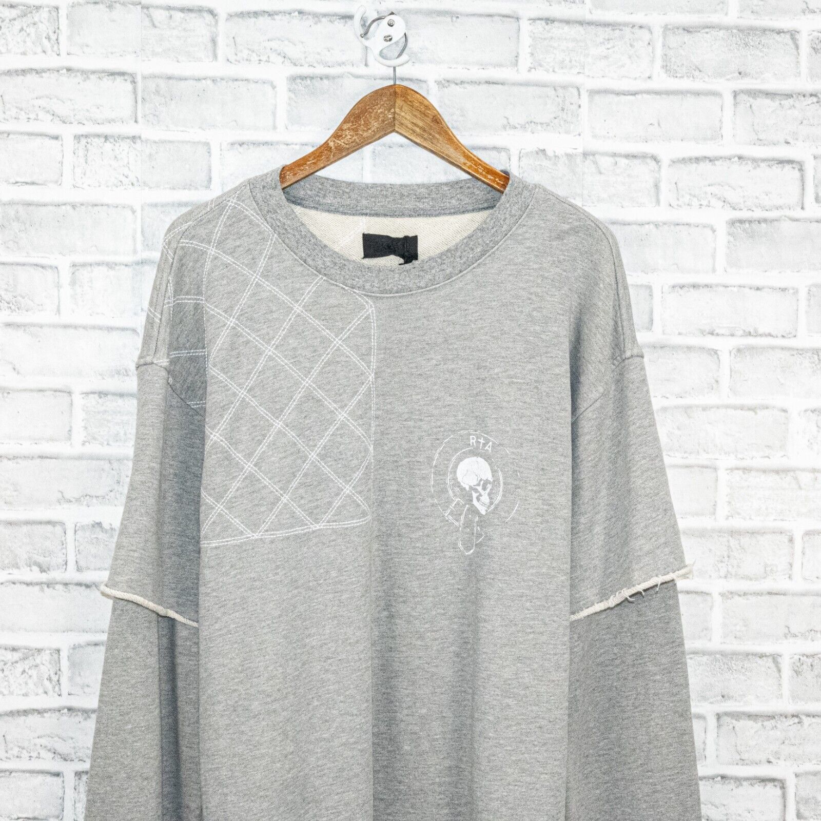 Rta RtA Brand French Terry Crew Sweatshirt Layered sleeves Size US L / EU 52-54 / 3 - 4 Thumbnail
