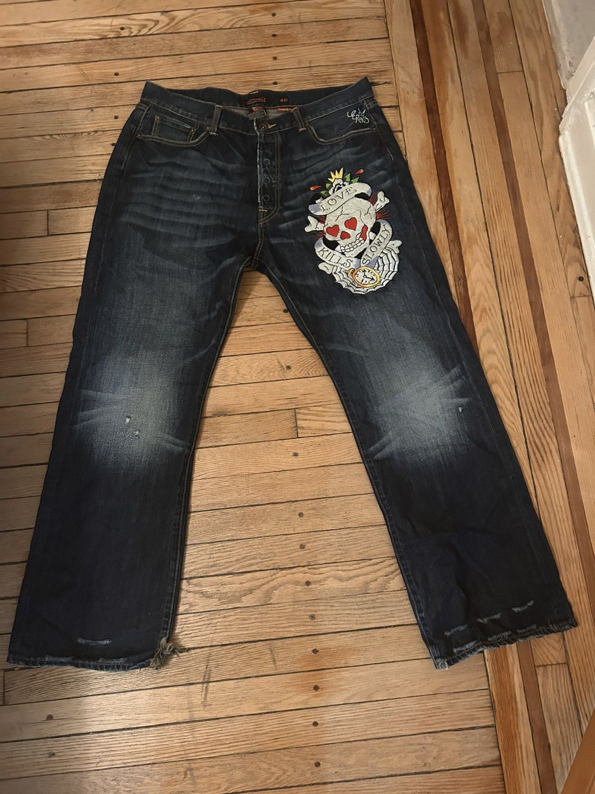 Designer × Ed Hardy Incredibly baggy ed hardy jeans Size US 40 / EU 56 - 1 Thumbnail