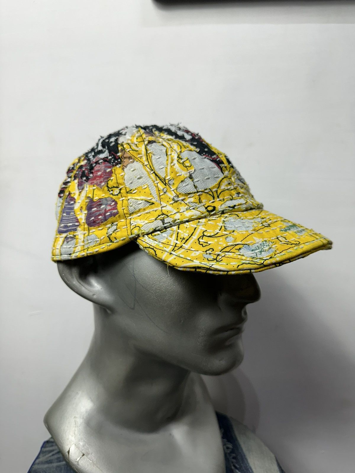 Art Comes First Custom Made Distressed Paisley Patchwork Boro hats Size ONE SIZE - 11 Thumbnail