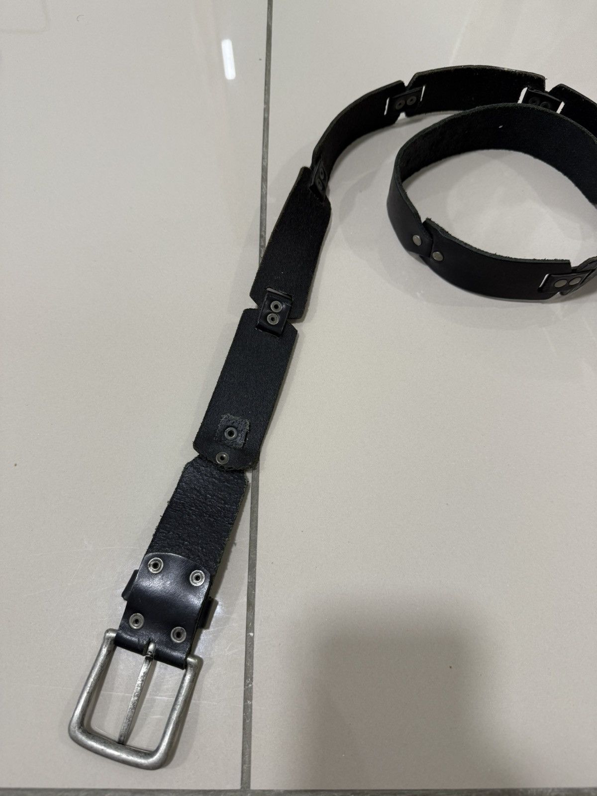 If Six Was Nine Black Leather Belt Size 34 - 5 Thumbnail