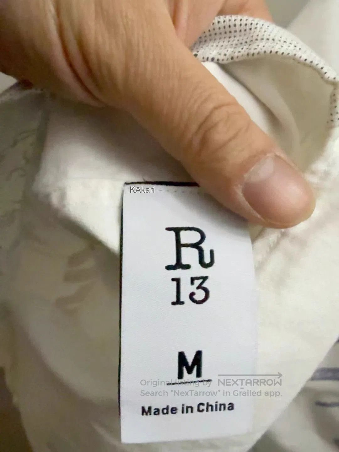 R13 White Graphic Print Long Sleeve Button. Size US M / EU 48-50 / 2 - 2 Thumbnail