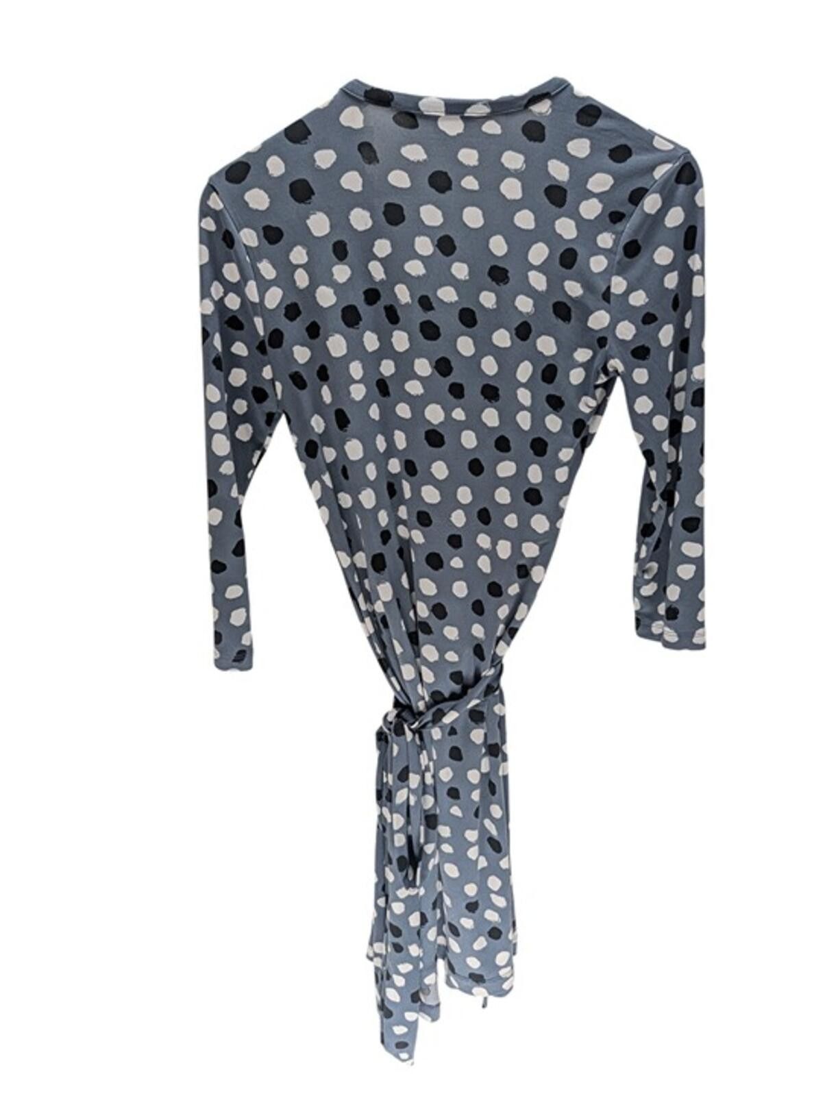 Banana Republic Banana Republic XS Blue Polka Dot Wrap Dress Tie Waist Wrap Size XS / US 0-2 / IT 36-38 - 2 Thumbnail