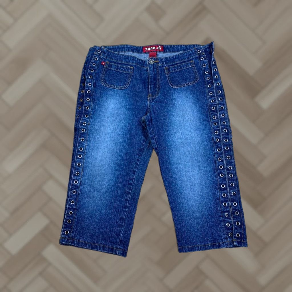 Denime Zana Di Capri Jeans Capri Pants Juniors 11 Denim Blue Regular Mid Rise Women Womens 10281 Size 32" / US 10 / IT 46 - 1 Thumbnail