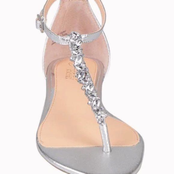 Badgley Mischka Metallic and rhinestone sandals silver 7.5