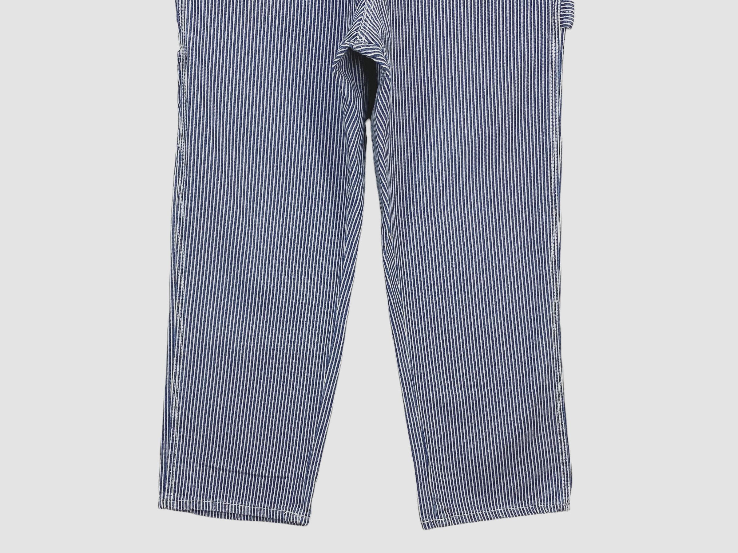 Japanese Brand W Closet Denim Bib Overalls Hickory Workwear Size US 35 - 5 Thumbnail