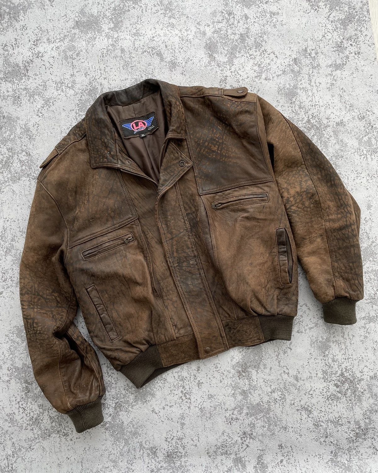 Avirex × Vintage Vintage LA Leather Aviator Retro Pilot Bomber Jacket Size US XL / EU 56 / 4 - 1 Thumbnail