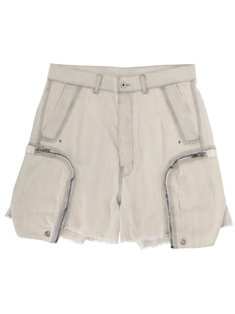 Rick Owens Drkshdw RICK OWENS DRKSHDW "BAUHAUS" SHORTS - WHITE (JEANS 30) Size US 30 / EU 46 - 1 Thumbnail