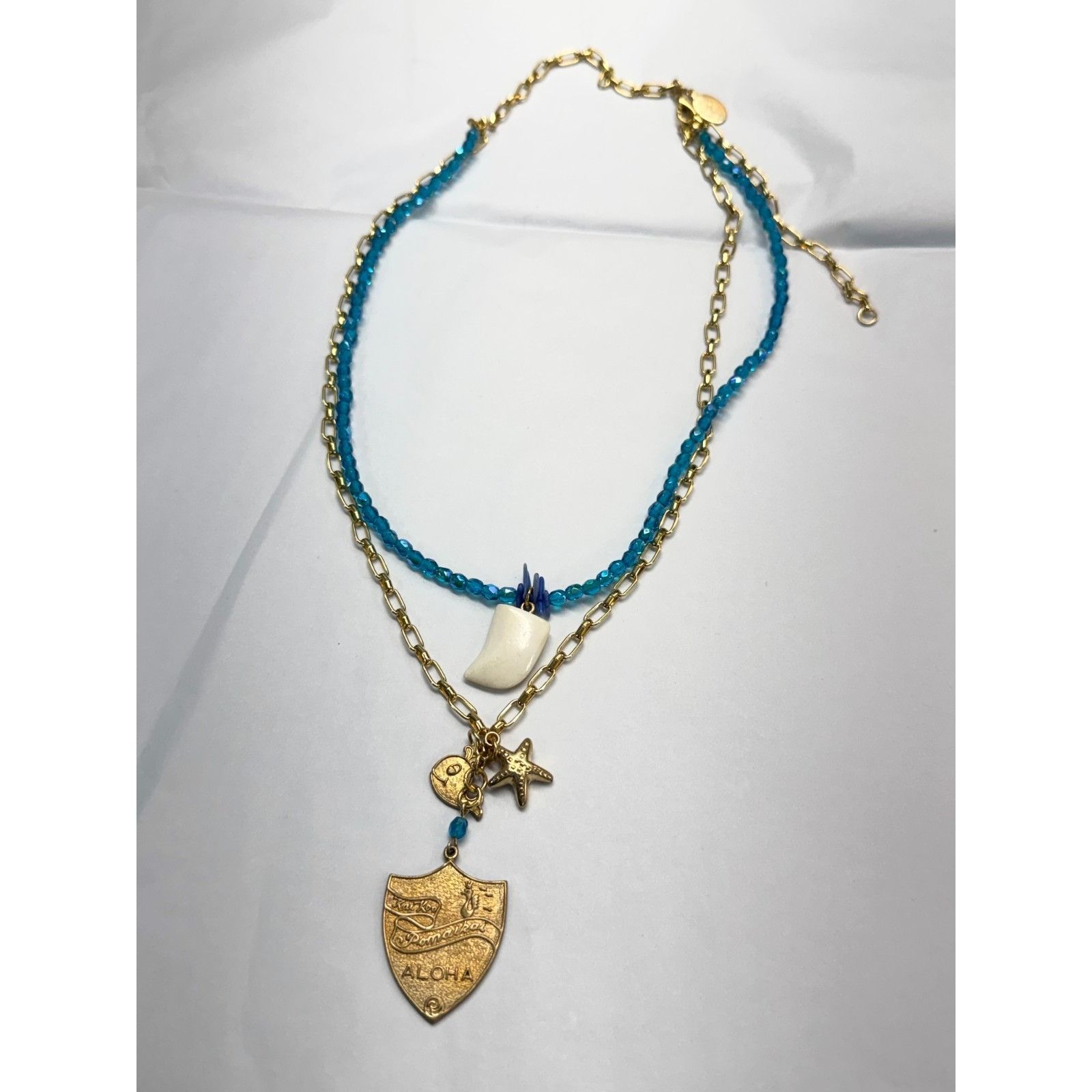 Vintage Vintage aloha blue bead multi strand necklace Size ONE SIZE - 7 Thumbnail