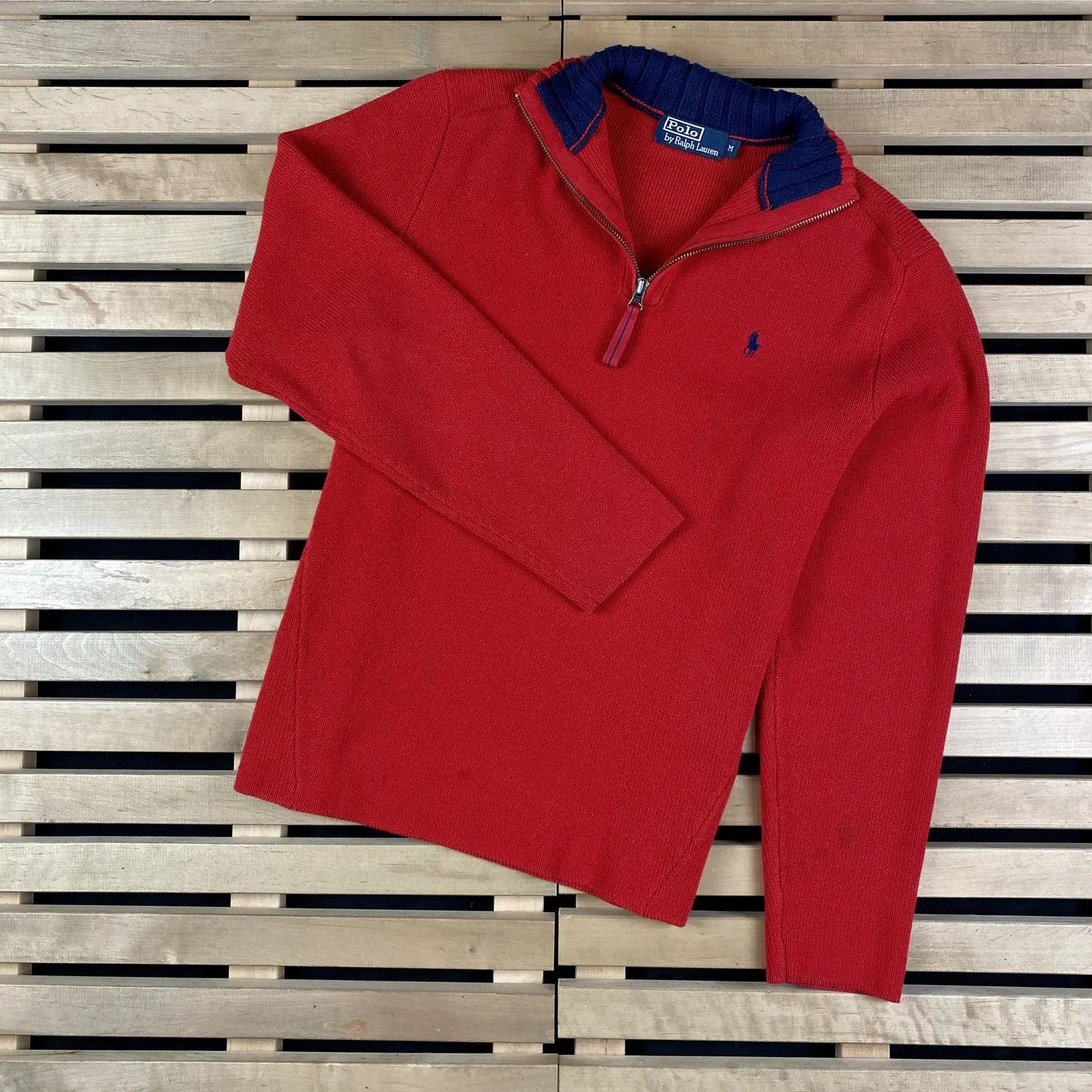 Polo Ralph Lauren Mens Sweater Pullover Polo Ralph Lauren Vintage Size M Red Size US M / EU 48-50 / 2 - 1 Thumbnail