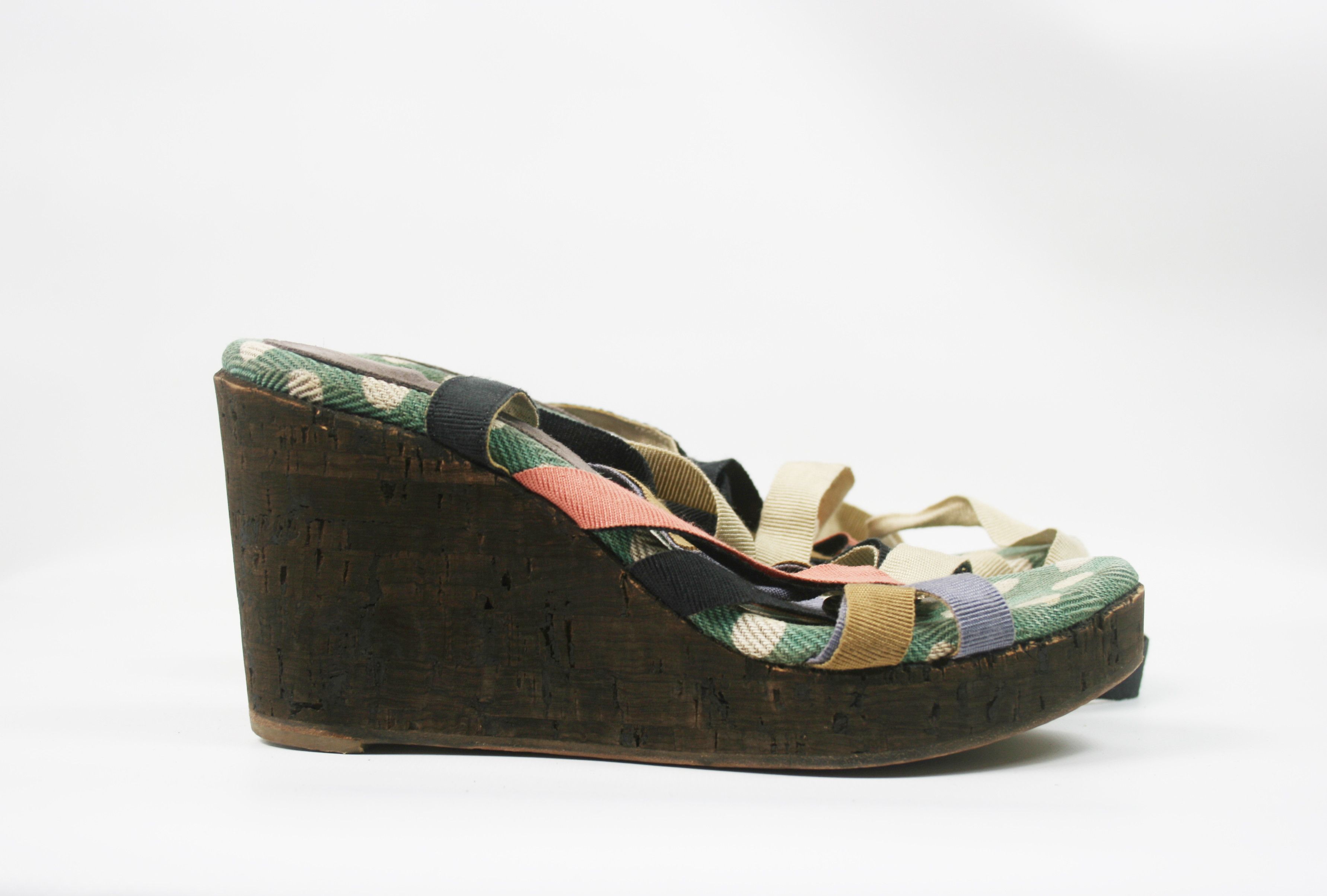 Fiorentini + Baker Ankle Straps Wedge Sandals Size US 7 / IT 37 - 3 Thumbnail