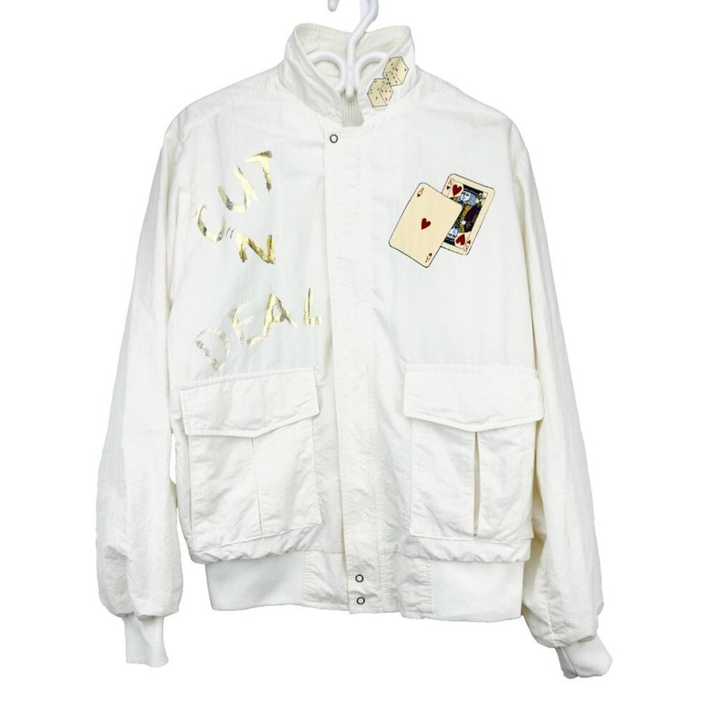 Vintage HARTWELL 90's VTG Bomber Gambling White Jacket Size Medium Size US M / EU 48-50 / 2 - 3 Thumbnail
