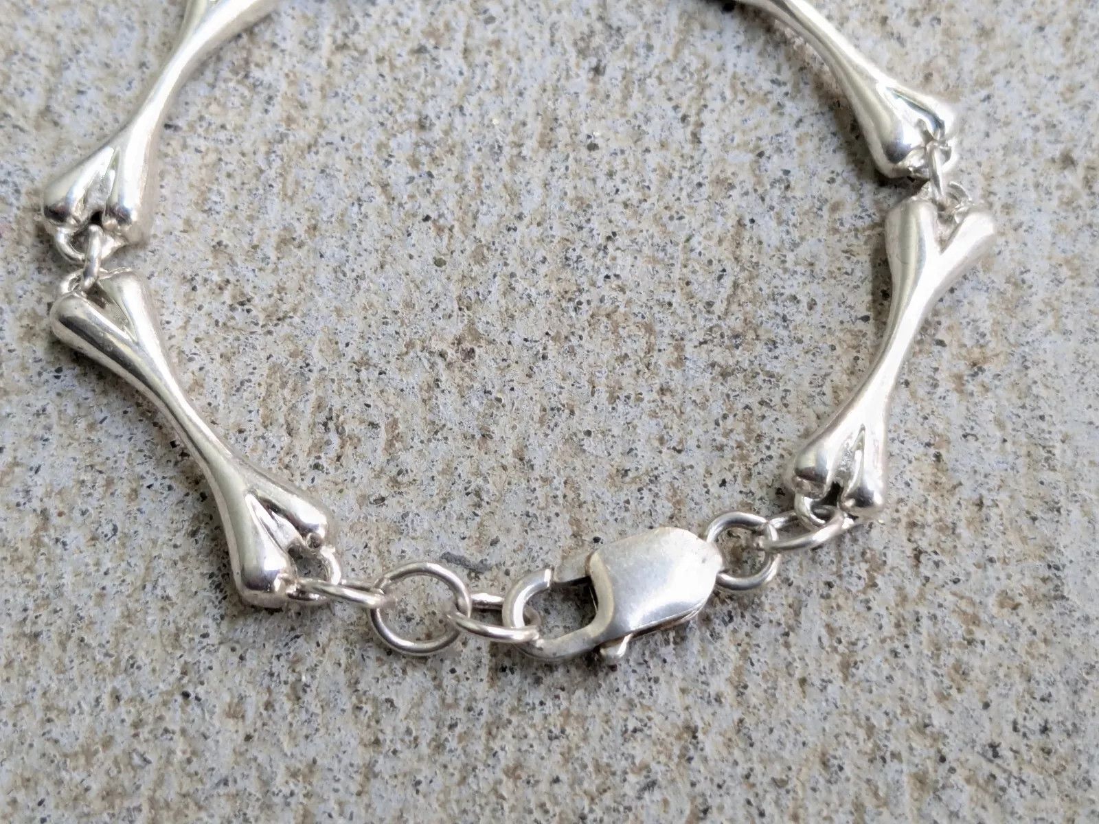 Sterling Silver Vintage Sterling Silver Bracelet Bone Skeleton 7.25" Size ONE SIZE - 6 Thumbnail