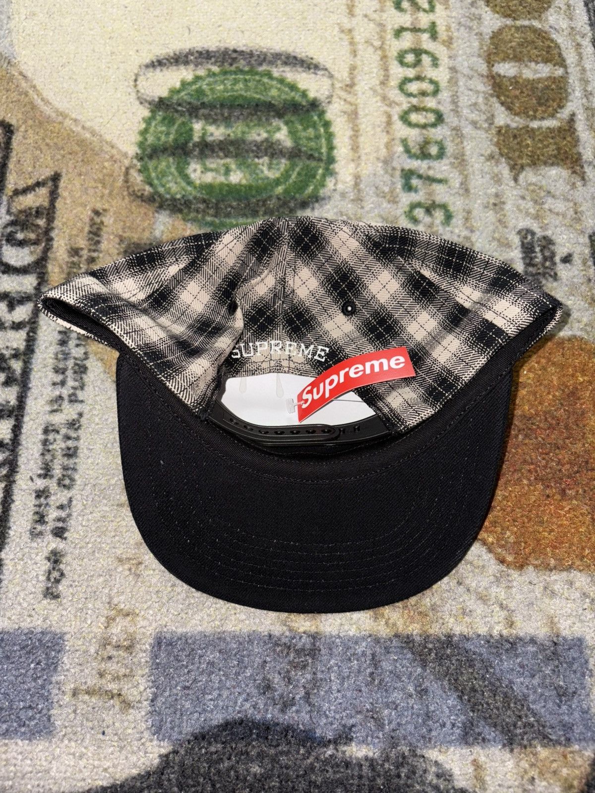Supreme Supreme Script Logo 6-Panel Hat Plaid Size ONE SIZE - 3 Thumbnail