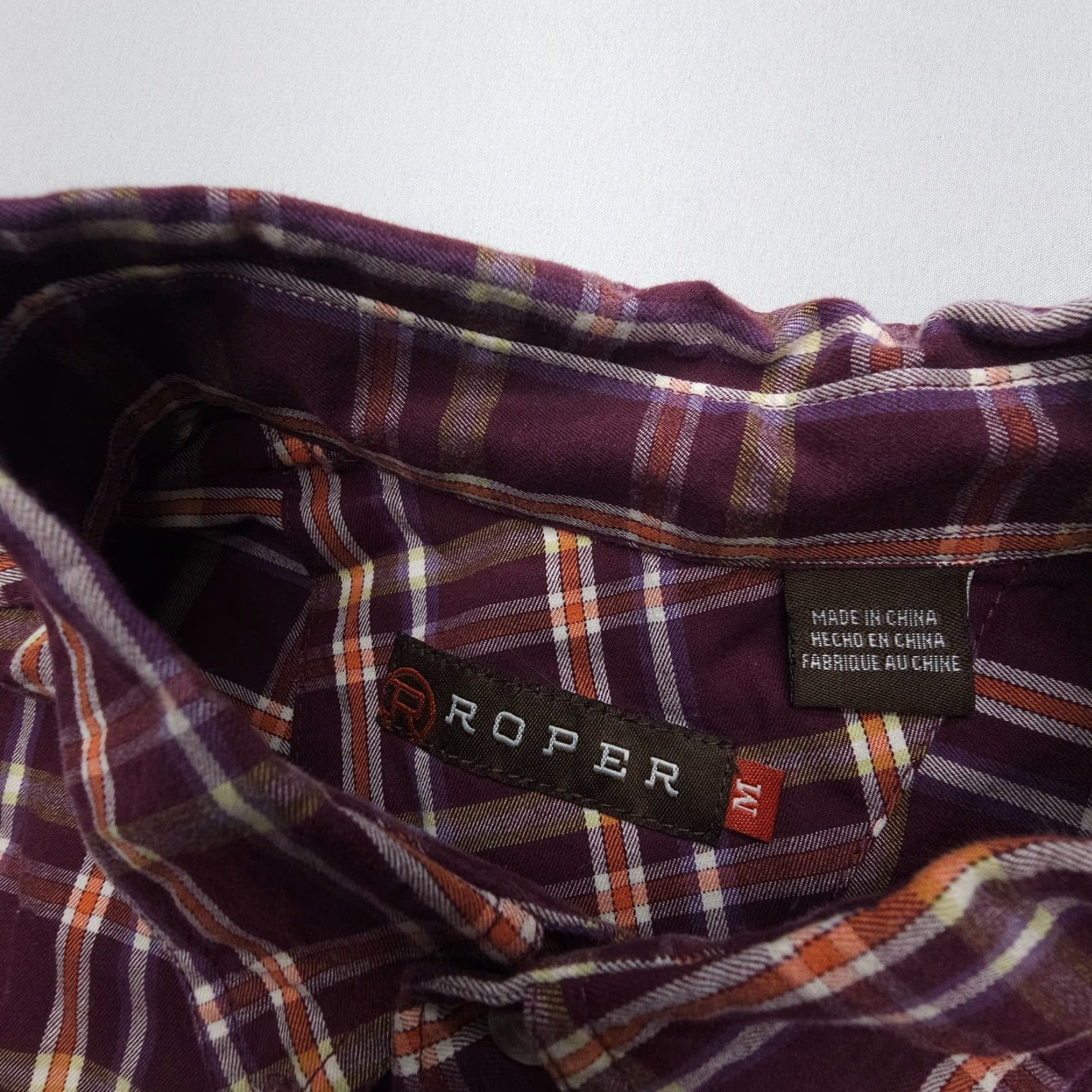 Roper Roper Shirt Mens M Plaid Button-Down Long Sleeve Cotton Western Rodeo Workwear Button-Up Casual Business Travel Size US M / EU 48-50 / 2 - 7 Thumbnail